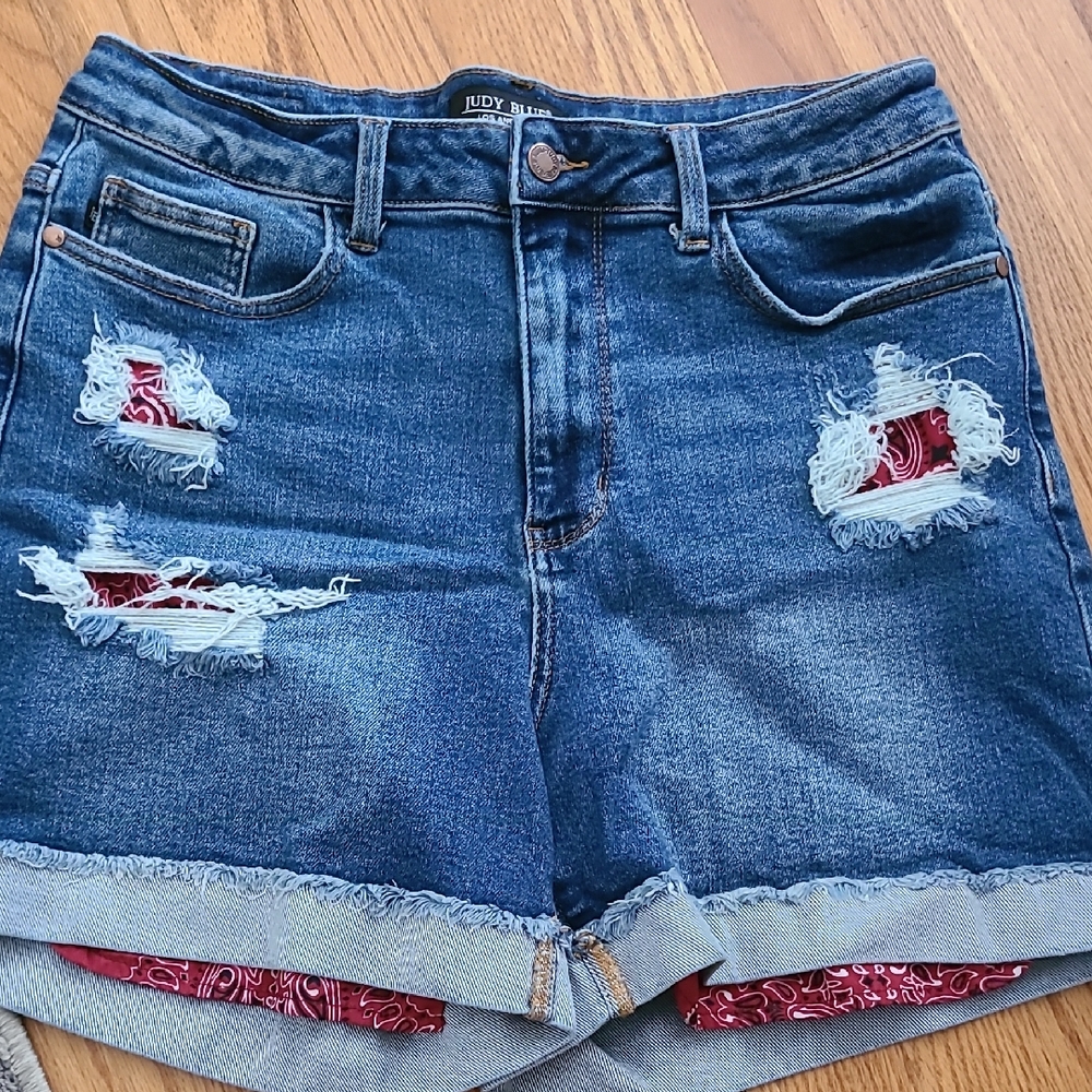 Judy Blue Women's Jean Shorts with Red Accents